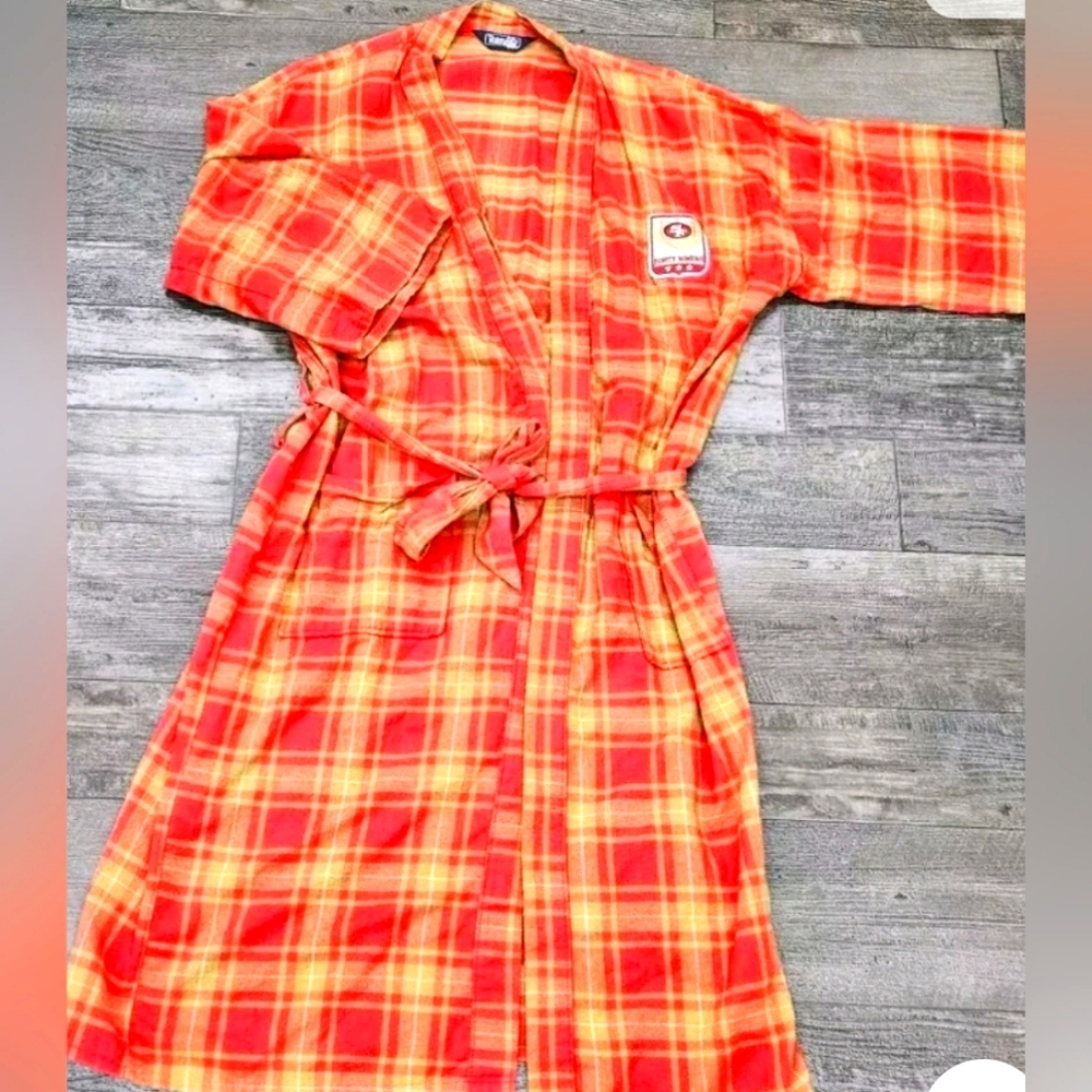 49ers vintage flannel robe team NFL official